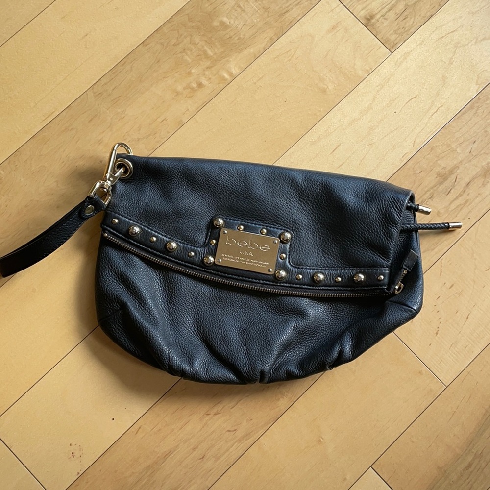 Bebe flap clutch purse